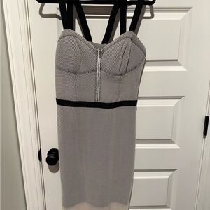 Bebe Strapless Black and White Dress